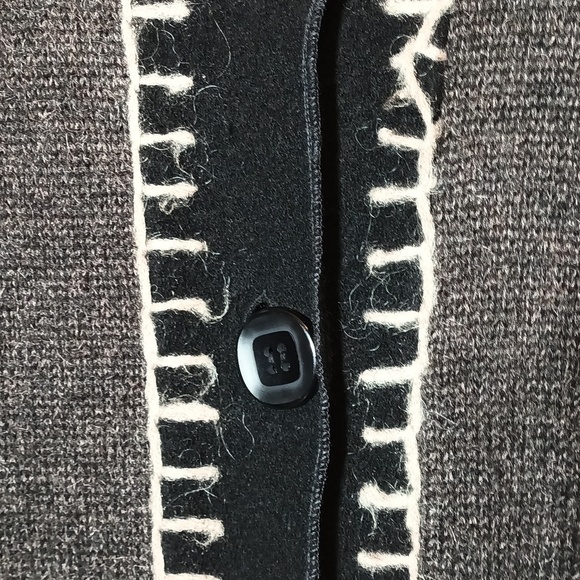 Rare Cupio duster cardigan wool blend Y2K large buttons ruffles mixed media M - Picture 3 of 10